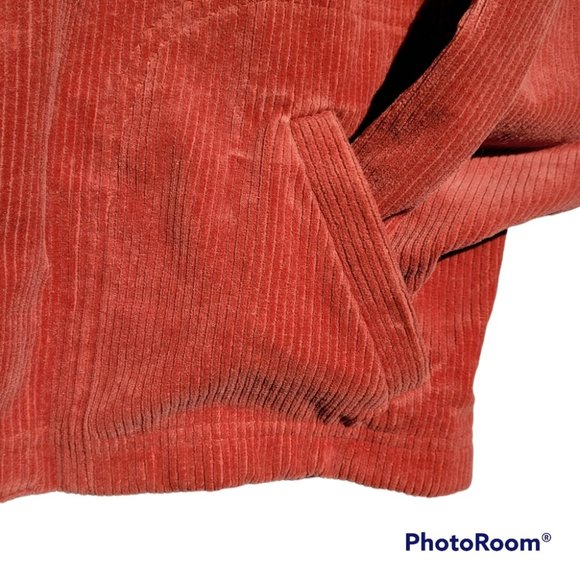 Land's End Corduroy Zip Up Jacket Orange - Picture 4 of 6